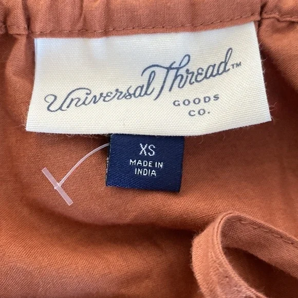 Women’s Floral Embroidered VNeck Midi Dress Universal Thread Rust Orange Size XS - Picture 8 of 8